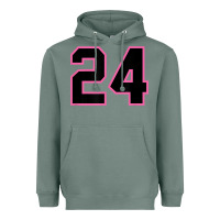 Sage number 24 sports jersey athlete fan pink black lucky number t shirt Heavyweight Hoodie - linhVisuals
