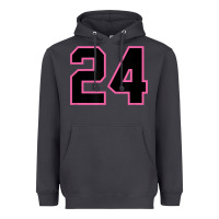 Smoke number 24 sports jersey athlete fan pink black lucky number t shirt Heavyweight Hoodie - linhVisuals