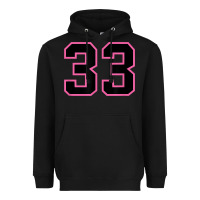 Black number 33 sports jersey athlete fan pink black lucky number t shirt Heavyweight Hoodie - linhVisuals