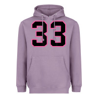Lavender number 33 sports jersey athlete fan pink black lucky number t shirt Heavyweight Hoodie - linhVisuals