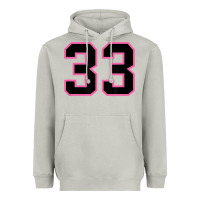 Moon Dust number 33 sports jersey athlete fan pink black lucky number t shirt Heavyweight Hoodie - linhVisuals