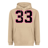 Mushroom number 33 sports jersey athlete fan pink black lucky number t shirt Heavyweight Hoodie - linhVisuals