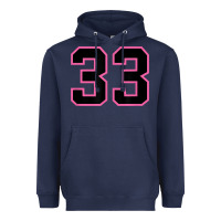 Navy number 33 sports jersey athlete fan pink black lucky number t shirt Heavyweight Hoodie - linhVisuals