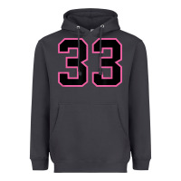 Smoke number 33 sports jersey athlete fan pink black lucky number t shirt Heavyweight Hoodie - linhVisuals