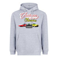 Heather Grey vintage classic oldies cars Heavyweight Hoodie - linhVisuals
