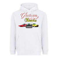 White vintage classic oldies cars Heavyweight Hoodie - linhVisuals