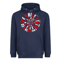 Navy White Stripes Heavyweight Hoodie - linhVisuals