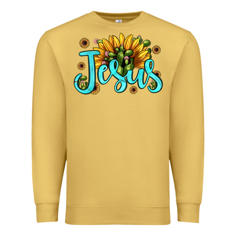 Jesus Sunflower Premium Sweatshirt by JahusDesignShop | Teevron