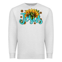 Oatmeal Heather jesus sunflower Premium Sweatshirt - JahusDesignShop
