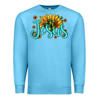 Ocean Blue jesus sunflower Premium Sweatshirt - JahusDesignShop