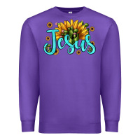 Purple jesus sunflower Premium Sweatshirt - JahusDesignShop