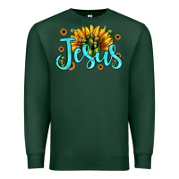 Sports Green jesus sunflower Premium Sweatshirt - JahusDesignShop