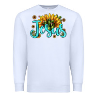 White jesus sunflower Premium Sweatshirt - JahusDesignShop