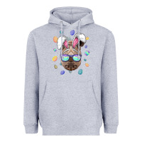 Heather Grey rhino easter bunny ears funny easter eggs hunting sweatshirt Heavyweight Hoodie - linhVisuals