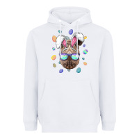 White rhino easter bunny ears funny easter eggs hunting sweatshirt Heavyweight Hoodie - linhVisuals