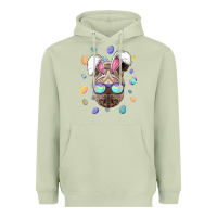 Matcha rhino easter bunny ears funny easter eggs hunting sweatshirt Heavyweight Hoodie - linhVisuals