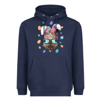Navy rhino easter bunny ears funny easter eggs hunting sweatshirt Heavyweight Hoodie - linhVisuals