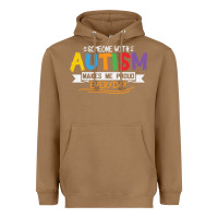 Toasted Coconut someone with autism makes me proud Heavyweight Hoodie - linhVisuals