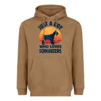 Toasted Coconut schnauzer just a boy who loves dogs men retro vintage sunset raglan ba Heavyweight Hoodie - linhVisuals