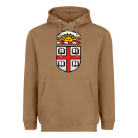 Toasted Coconut brown university coat of arms Heavyweight Hoodie - linhVisuals