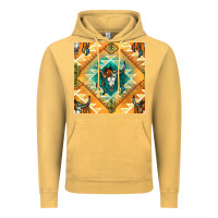 Vintage Mustard native american aztec seamless pattern Vintage Hoodie - BundleAndBundleShop