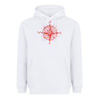 White compass Heavyweight Hoodie - linhVisuals