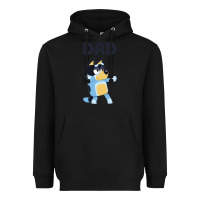 Black Bluey Dad Heavyweight Hoodie - linhVisuals