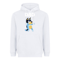 White Bluey Dad Heavyweight Hoodie - linhVisuals