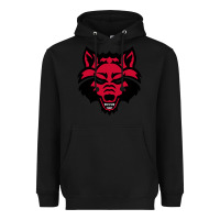 Black DEVIL - RED WOLVES FOOTBALL SOCCER STATE MEN Heavyweight Hoodie - linhVisuals