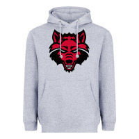 Heather Grey DEVIL - RED WOLVES FOOTBALL SOCCER STATE MEN Heavyweight Hoodie - linhVisuals