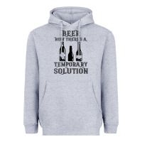 Heather Grey womens funny beer now there's a temporary solution drinking design v n Heavyweight Hoodie - linhVisuals