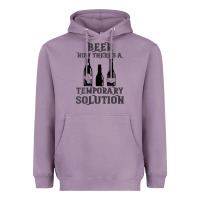 Lavender womens funny beer now there's a temporary solution drinking design v n Heavyweight Hoodie - linhVisuals