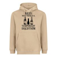 Mushroom womens funny beer now there's a temporary solution drinking design v n Heavyweight Hoodie - linhVisuals