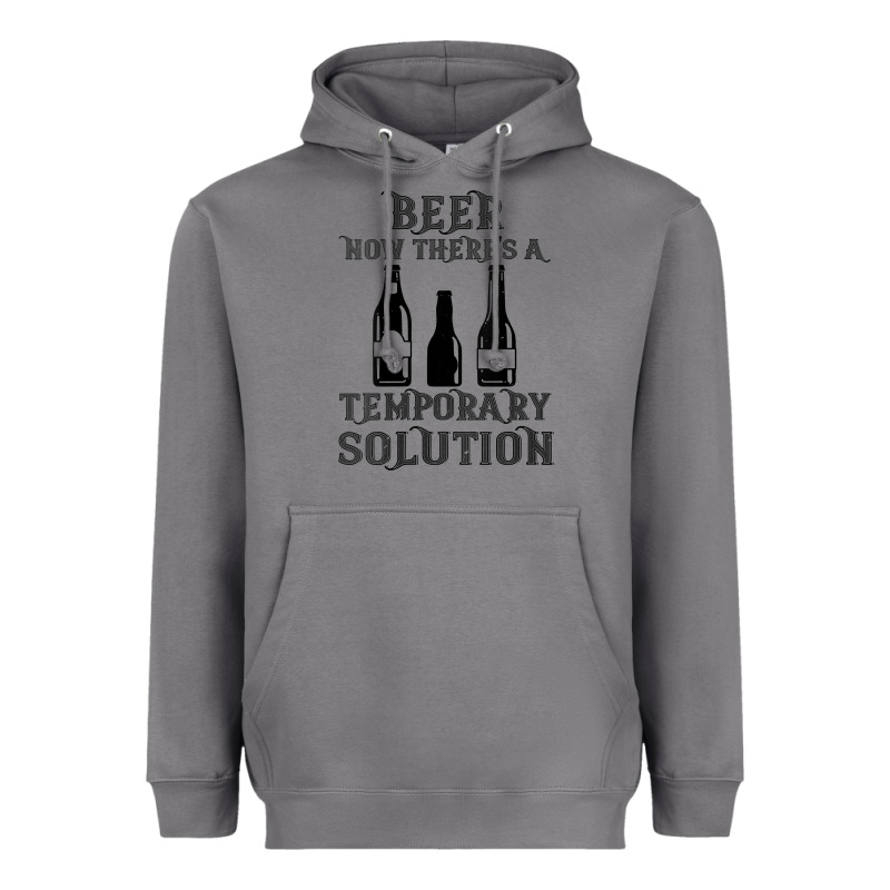 Womens Funny Beer Now There's A Temporary Solution Drinking Design V N Heavyweight Hoodie by linhVisuals | Teevron