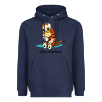 Navy newcalvin and hobbes [tyellow] Heavyweight Hoodie - linhVisuals