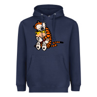 Navy newcalvin and hobbes 04 Heavyweight Hoodie - linhVisuals