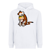 White newcalvin and hobbes 04 Heavyweight Hoodie - linhVisuals