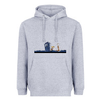 Heather Grey newcalvin and hobbes night star tardis Heavyweight Hoodie - linhVisuals