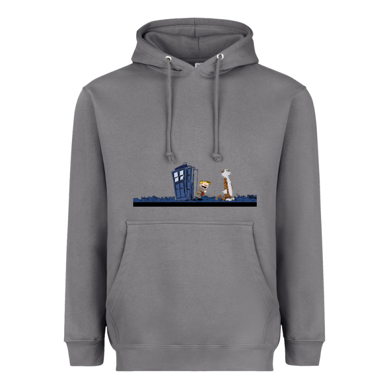 Newcalvin And Hobbes Night Star Tardis Heavyweight Hoodie by linhVisuals | Teevron