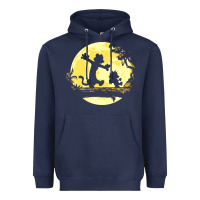Navy newcalvin and hobbes no worries Heavyweight Hoodie - linhVisuals