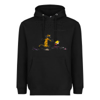 Black newcalvin and hobbes quote 10 Heavyweight Hoodie - linhVisuals