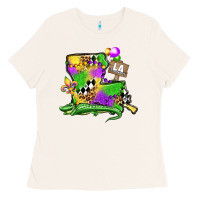 Bone louisiana map alligator mardi gras olivia Ladies Tee - OliviaCreatesArt