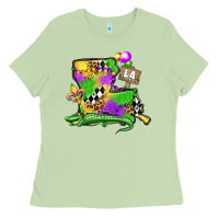 Matcha louisiana map alligator mardi gras olivia Ladies Tee - OliviaCreatesArt