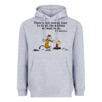 Heather Grey newcalvin and hobbes quote 10 Heavyweight Hoodie - linhVisuals