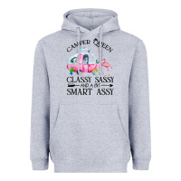 Heather Grey newcamper queen classy sassy and a bit smart assy Heavyweight Hoodie - linhVisuals