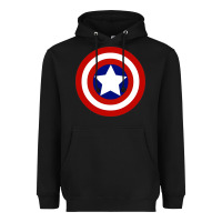 Black newcaptain america Heavyweight Hoodie - linhVisuals