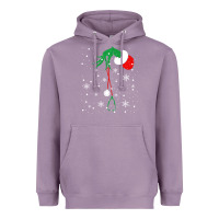 Lavender newchristmas grinch hand holding a stethoscope Heavyweight Hoodie - linhVisuals