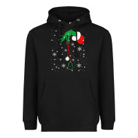 Black newchristmas grinch hand holding a stethoscope Heavyweight Hoodie - linhVisuals