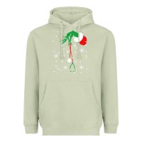 Matcha newchristmas grinch hand holding a stethoscope Heavyweight Hoodie - linhVisuals