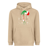 Mushroom newchristmas grinch hand holding a stethoscope Heavyweight Hoodie - linhVisuals